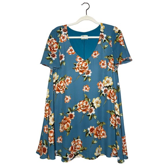 Show Me Your Mumu Kylie Mini Dress  Size Medium Prairie Petal Blue Floral - Picture 2 of 9